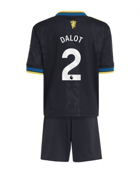 Billige Fotballdrakt Manchester United Diogo Dalot #2 Replika Tredjedraktsett Barn 2025-26 Kortermet (med bukser)